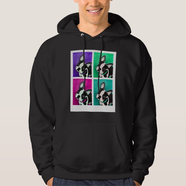 Sudadera Boston Terrier Dog Pop Art (Anverso)
