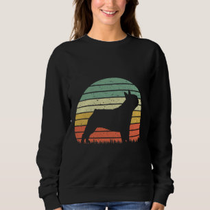 Sudadera Boston Terrier Dog Raza Vintage Retro Sunset Silh