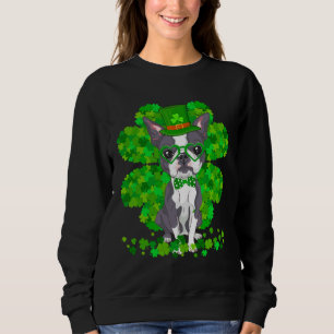 Sudadera Boston Terrier Dog St Patrick Day Cute Shamrock