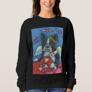 Sudadera Boston Terrier, DOG VALENTINE SWEATSHIRT Black