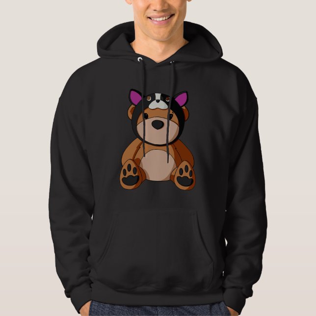 Sudadera Boston Terrier Gorra Teddy Bear (Anverso)