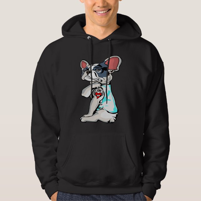 Sudadera Boston Terrier I Love Mom Tattoo (Anverso)