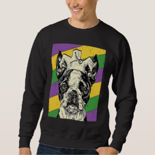 Sudadera Boston Terrier Jester Mardi Gras Perro Mamá o Papá