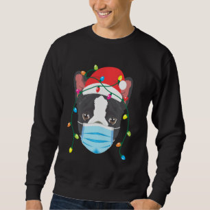Sudadera Boston Terrier llevando Navidades mascara Funn de 