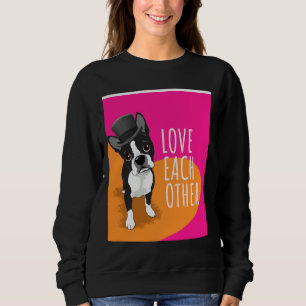 Sudadera Boston Terrier Love Each Other Graphic