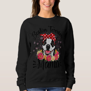 Sudadera Boston Terrier Mama Florals Cute Perro de Madre