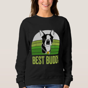 Sudadera Boston Terrier Mejor Buda Vintage Retro Cute Perro