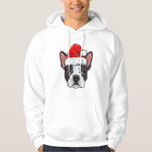 Sudadera Boston Terrier Navidades Perro Santa Hat Chicas de