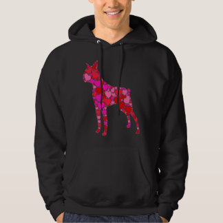 Sudadera Boston Terrier Pink Red Heart Para Mujeres Hombres