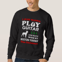 boston terrier solo quiero tocar la guitarra