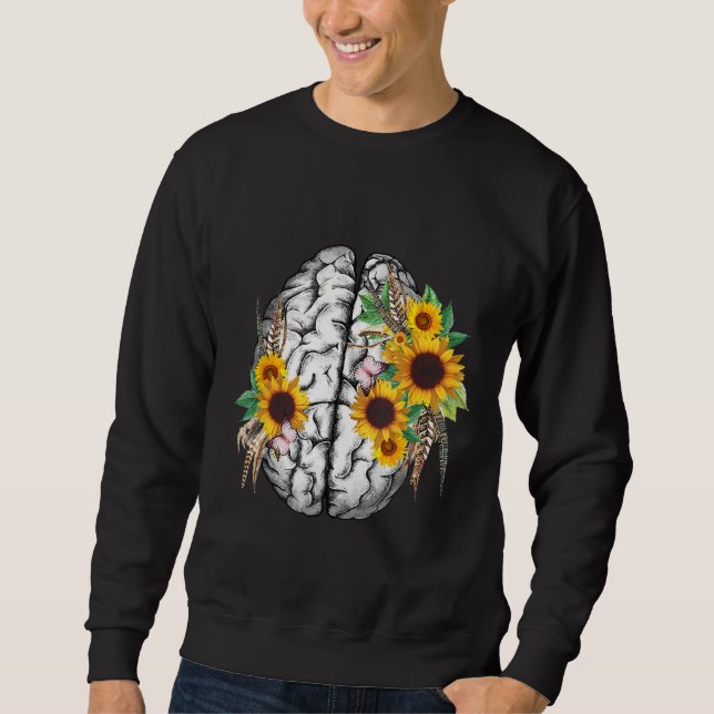 Sudadera Botanical human brain mental health artistic anato (Anverso)