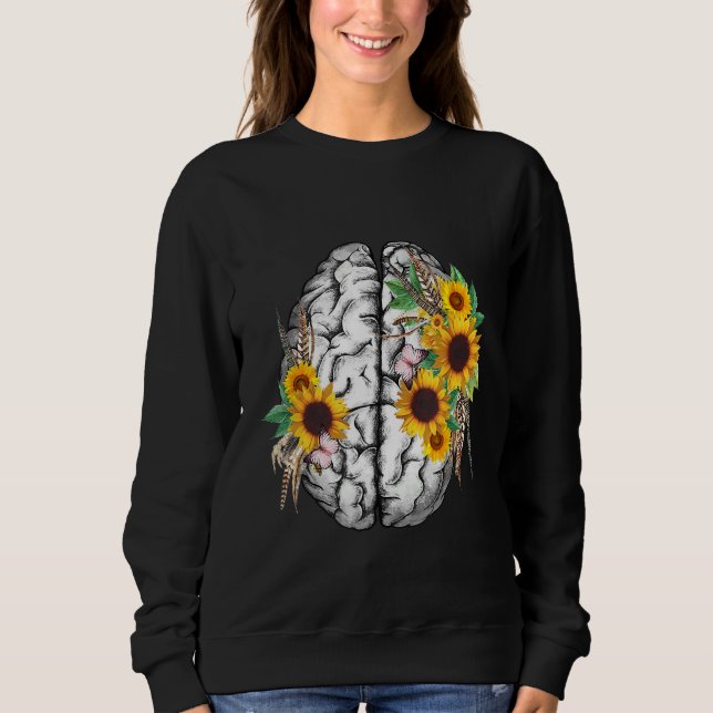 Sudadera Botanical human brain mental health artistic anato (Anverso)