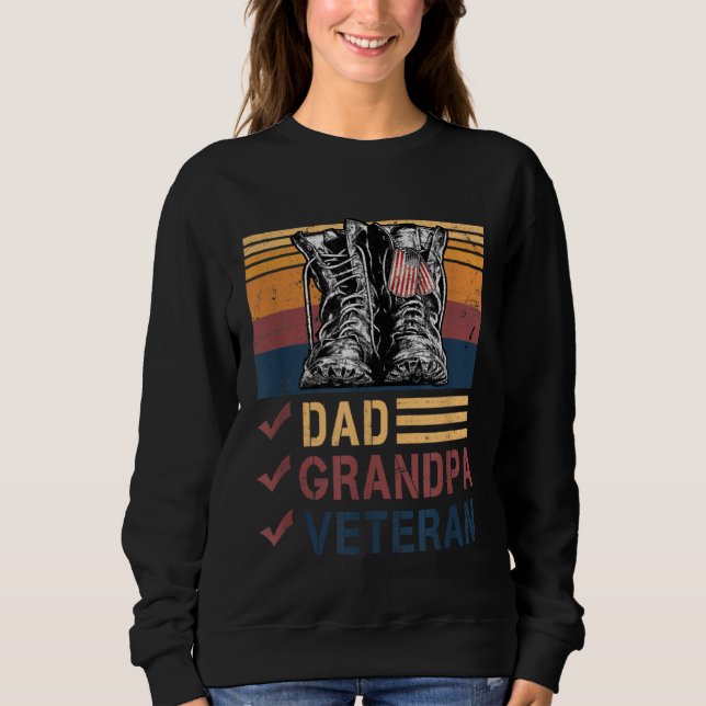 Sudadera Botas de combate con bandera estadounidense retro  (Anverso)