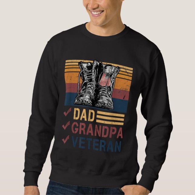 Sudadera Botas de combate de bandera estadounidense retro P (Anverso)