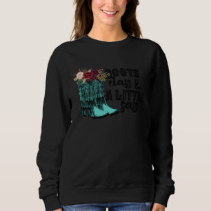 Sudadera Botas de vaquera florales Clase A Lil Sass Western