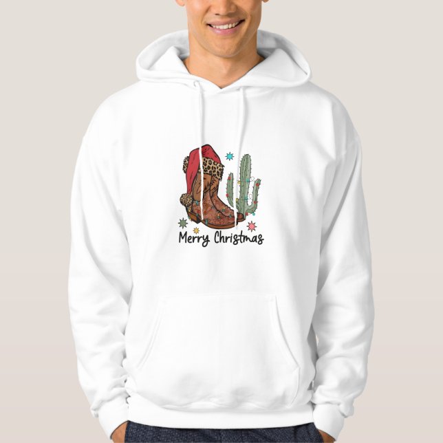 Sudadera Botas occidentales Santa Feliz Navidad Botas Navid (Anverso)
