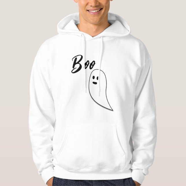 Sudadera Bote blanco negro de Ghost Halloween (Anverso)