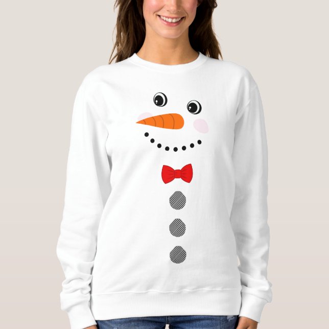 Sudadera Botones de búfalo negro del muñeco de nieve Red Bo (Anverso)
