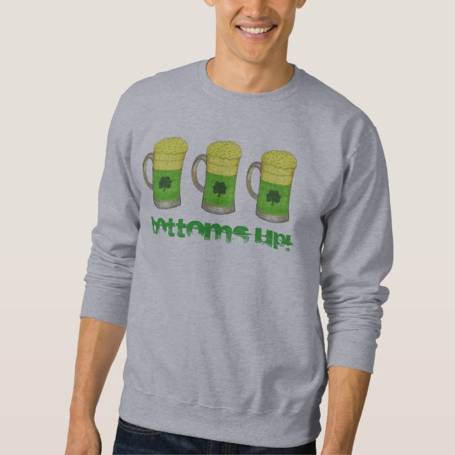 Sudadera BOTTOMS UP Green Beer St. Patrick's Day Drinking (Anverso)