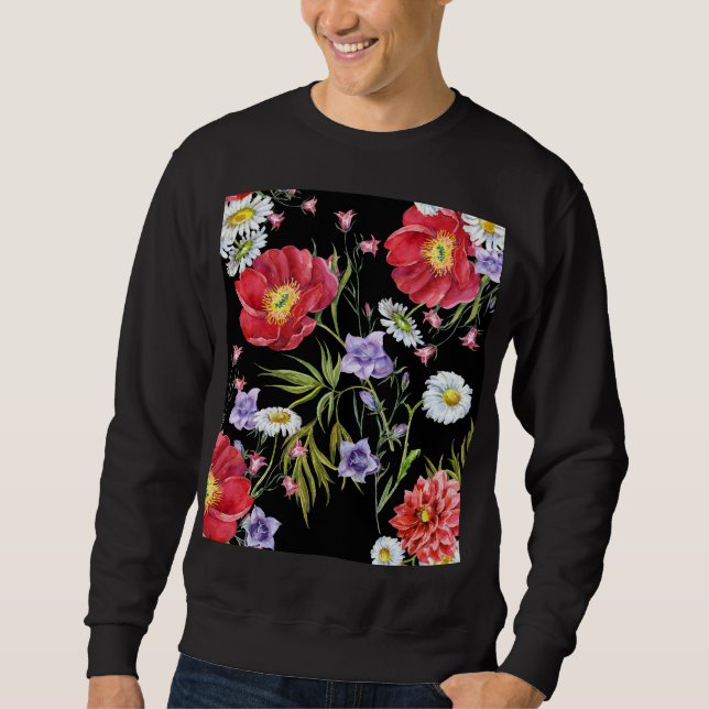 Sudadera Bouquet de flores acuáticas: patrón sin foco (Anverso)