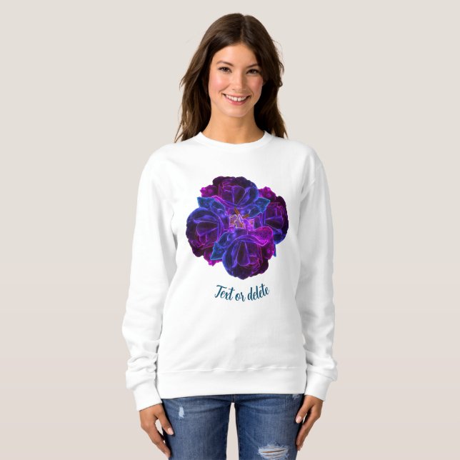 Sudadera Bouquet de flores moradas Rosa personalizado (Anverso completo)