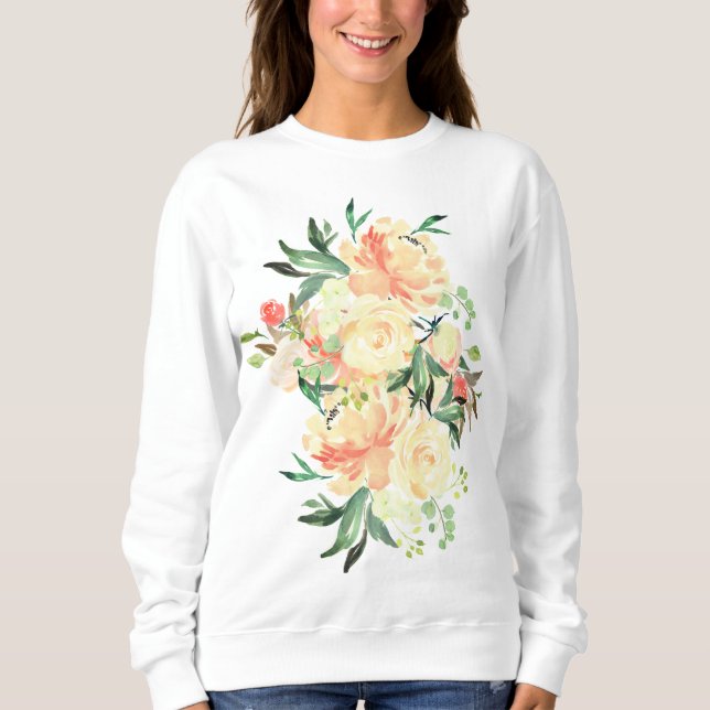 Sudadera Bouquet Lush Peach y Cream Rose (Anverso)