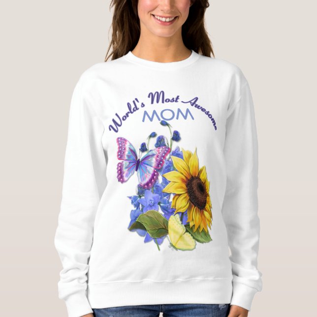 Sudadera Bouquet mariposa para mamá (Anverso)