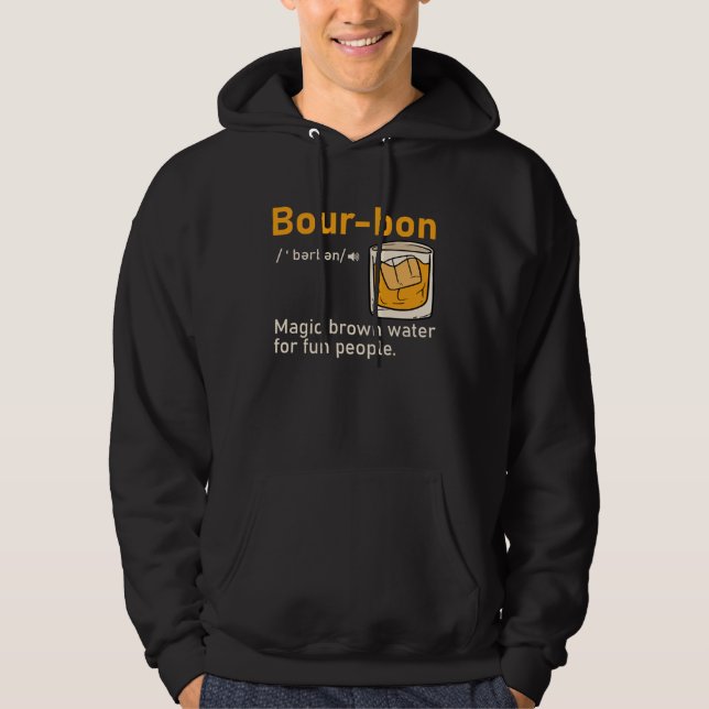 Sudadera Bourbon Definition Magic Brown Water  Whisky  Men (Anverso)