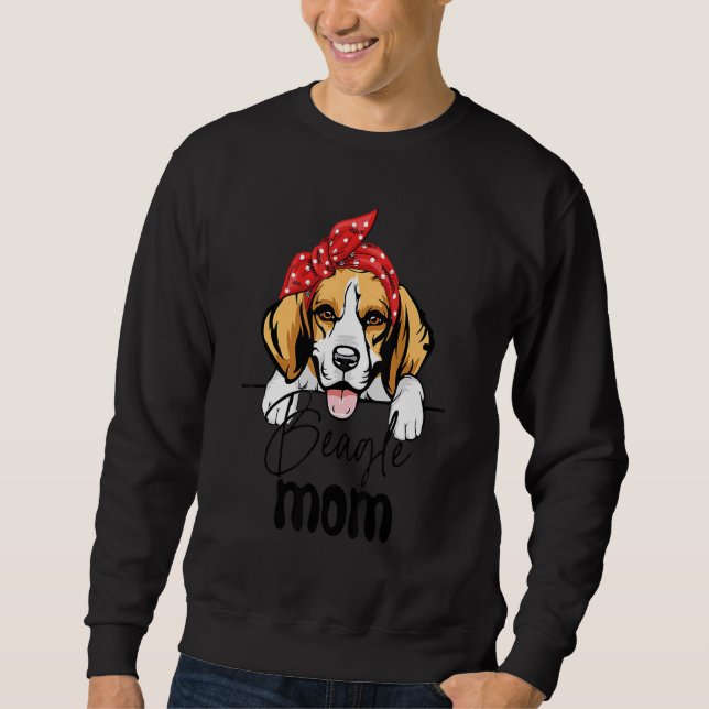 Sudadera Bow de perro lindo beagle Día de la madre (Anverso)