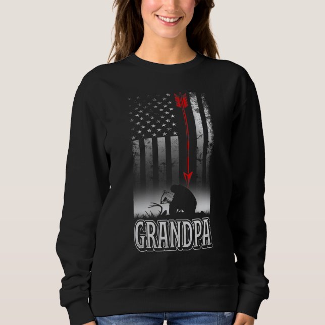 Sudadera Bow Deer Caza Bandera Estadounidense Para La Caza  (Anverso)