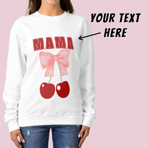 Sudadera Bow rosa y cerezas rojas, coqueta