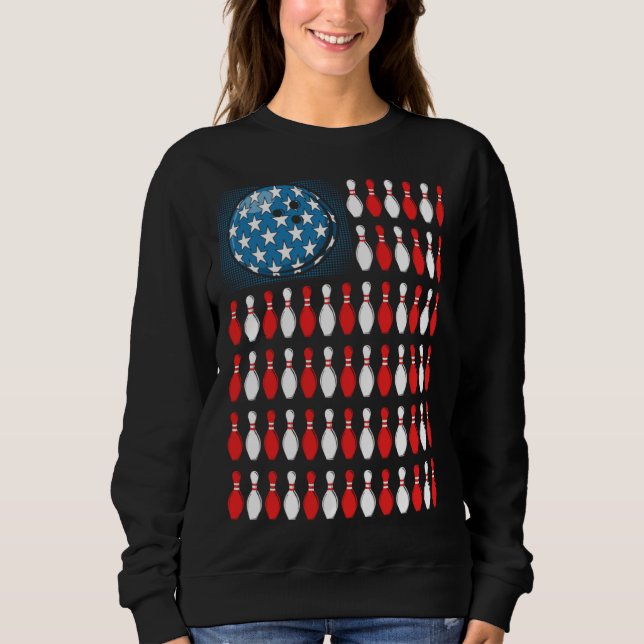Sudadera Bowling America Flag  Bowling Players &  Costume (Anverso)