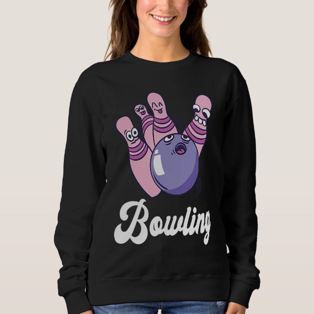 Sudadera Bowling Bowler Funny Bowling Bowling Pin Strike Bo (Anverso)