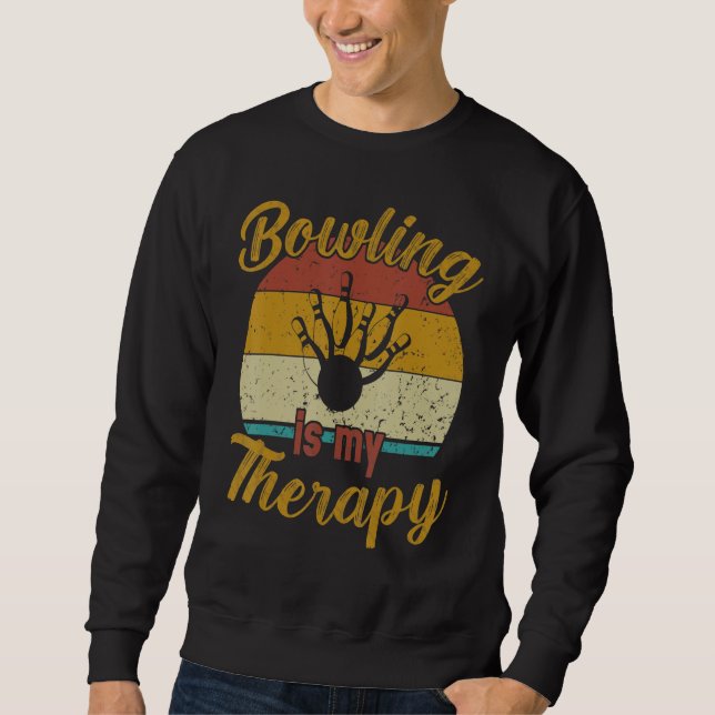 Sudadera Bowling es mi boliche terapéutico retro (Anverso)