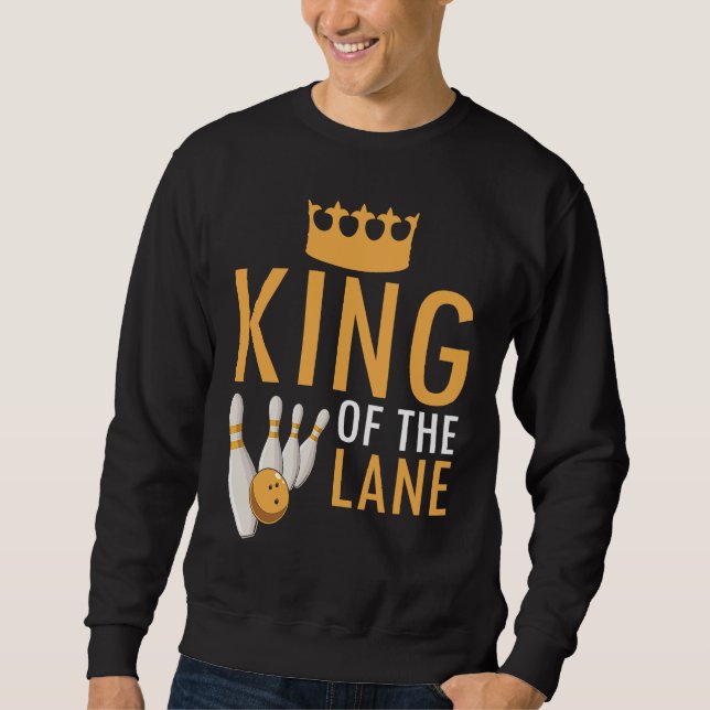 Sudadera Bowling King Of The Lane Boy Men Player Bowler Fan (Anverso)