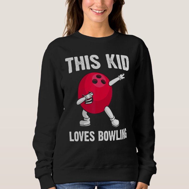 Sudadera Bowling Para Niños Chicas Boys Bowler Juego Lane P (Anverso)
