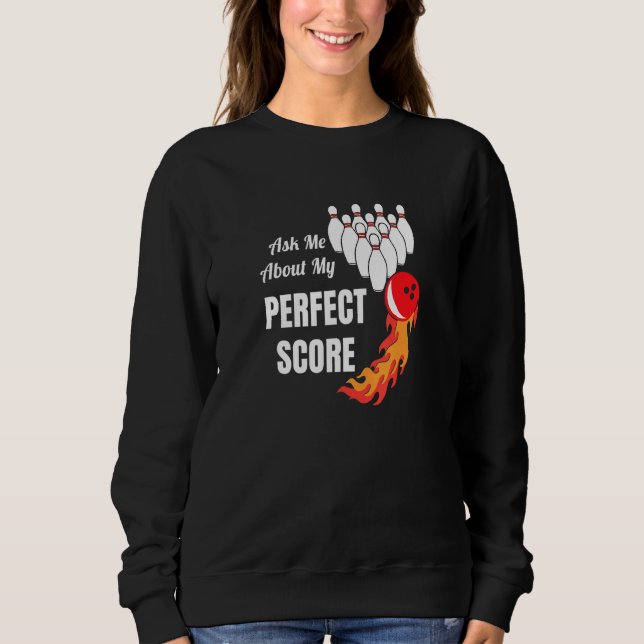 Sudadera Bowling Pregúntame sobre mi gráfico de puntuación  (Anverso)