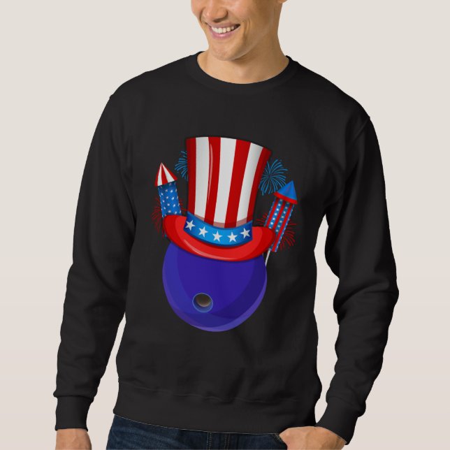 Sudadera Bowling Uncle Sam American Flag Fireworks 4th of J (Anverso)