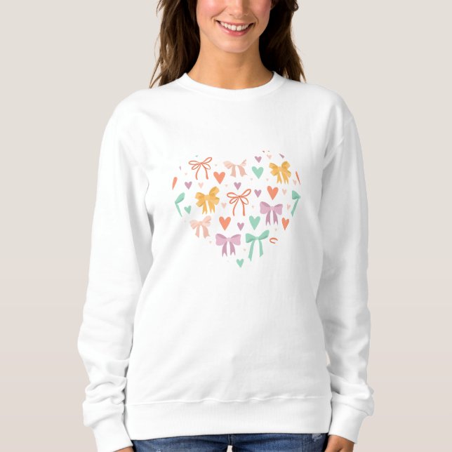 Sudadera Bows and Hearts Coquette Pattern  (Anverso)