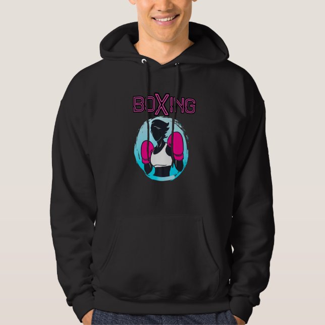 Sudadera Boxeador chica Boxeo Guantes de boxeo rosa calient (Anverso)