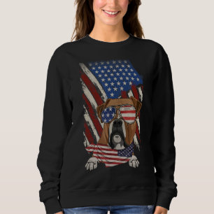 Sudadera Boxeador De Bandera Norteamericana Vintage Papá Ma