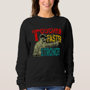 Sudadera Boxeador de boxeo retro vintage más duro más rápid