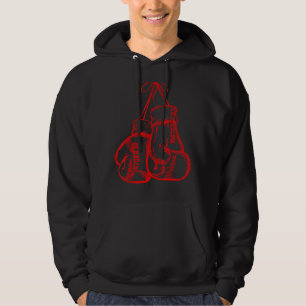 Sudadera Boxeador de guantes de boxeo rojo de amor retro