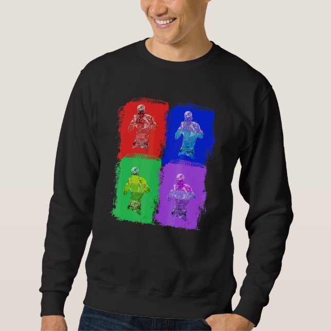 Sudadera Boxeo Caja Boxeador Arte Pop (Anverso)