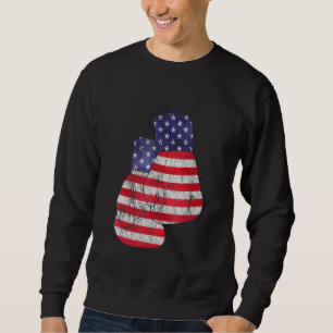 Sudadera Boxeo Con Bandera Retro Estadounidense 4 De Julio