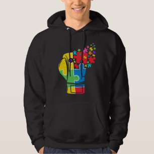 Sudadera Boxeo de rompecabezas Apoyo Autismo Concienciación