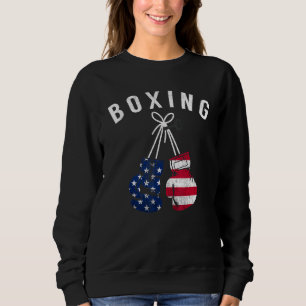 Sudadera Boxeo Para Él Papá Hombres Guantes De Caja Bandera