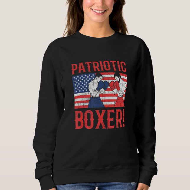 Sudadera Boxeo Patriótico Estadounidense (Anverso)