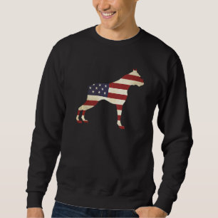 Sudadera Boxer 4 De Julio Hombres Mujeres Usa Perro Bandera