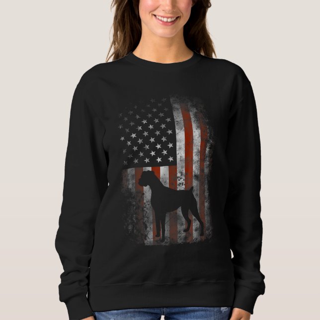 Sudadera Boxer American Flag USA 4th Of July Dog (Anverso)